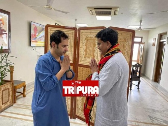 Tipra Motha supremo Pradyot Manikya met BJP new CM Manik Saha